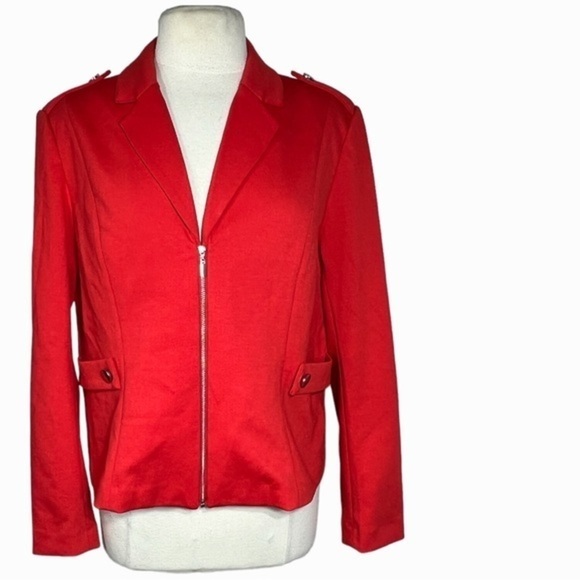 NY & Co. XL Red ponte knit super flex stretch blazer size XL - Picture 4 of 11